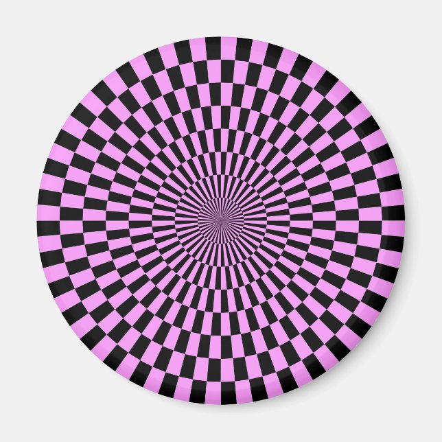 Imán Op Art - Violeta ligera y negro (Frente)