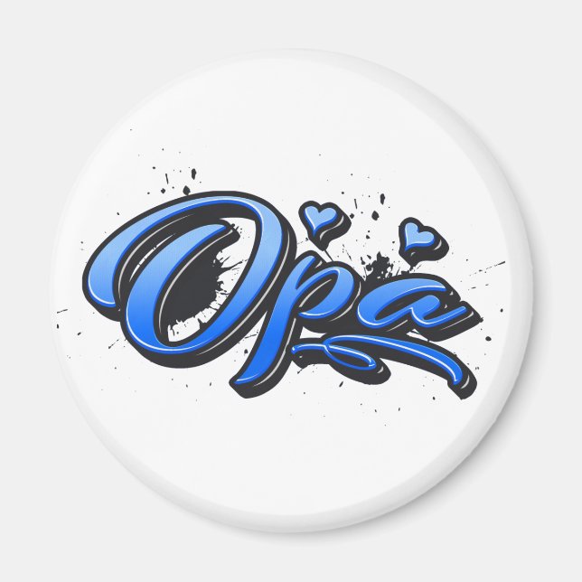 Imán Opa blue Heart Graffiti Magnet (Frente)