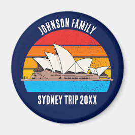 Imán Ópera de Sidney Australia Personalizado azul