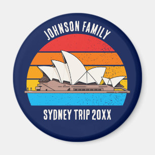 Imán Ópera de Sidney Australia Personalizado azul