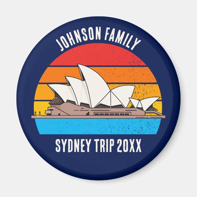 Imán Ópera de Sidney Australia Personalizado azul (Frente)