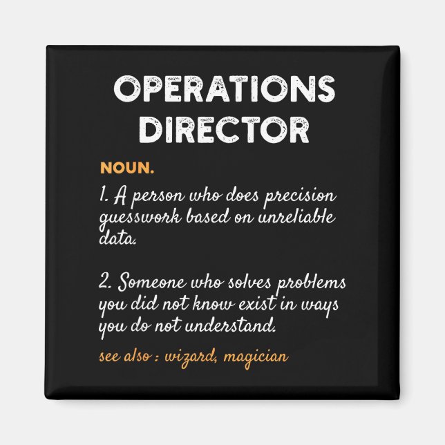 Imán Operations Director Profession Funny Dictionary De (Frente)