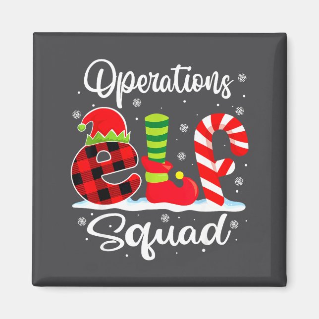 Imán Operations Elf Squad Christmas Manager Matching X- (Frente)