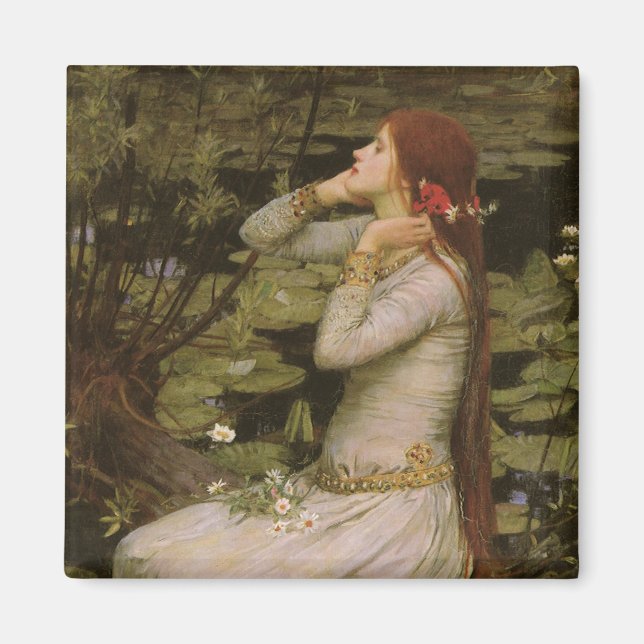 Imán Ophelia por el estanque de John William Waterhouse (Frente)