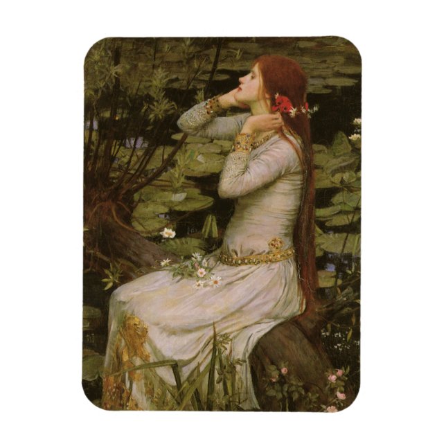 Imán Ophelia por el estanque de John William Waterhouse (Vertical)
