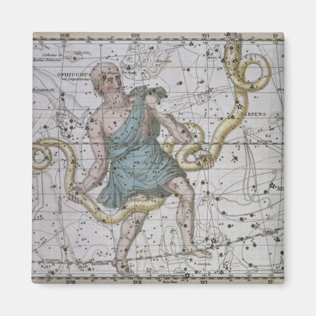 Imán Ophiuchus o Serpentarius, de 'A Celestial Atlas' (Frente)