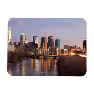 Imán Opinión panorámica de la noche en Philadelphia