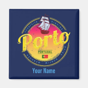 Imán Oporto en Portugal barco Retro Sunset Vintage