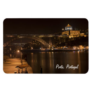 Imán Oporto por la noche Premium Magnet