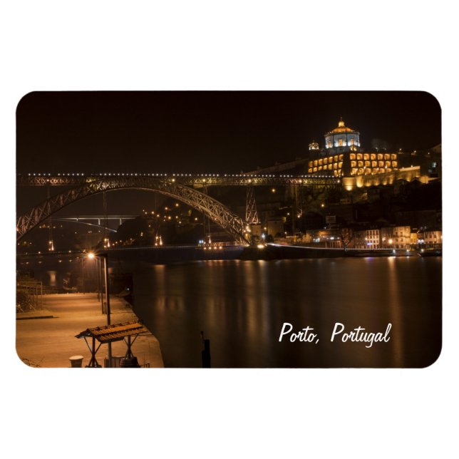 Imán Oporto por la noche Premium Magnet (Horizontal)