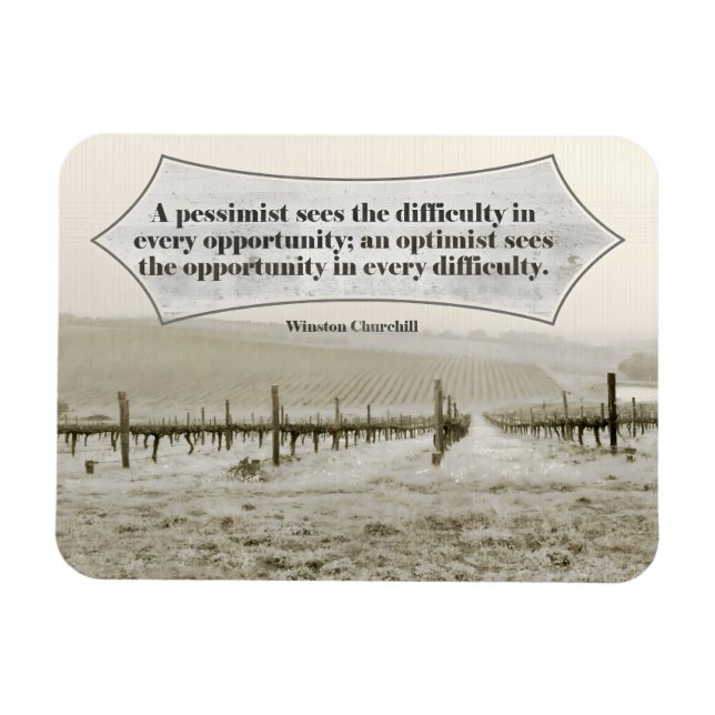 Imán Oportunidad de cita Inspiradora de Winston Churchi (Horizontal)