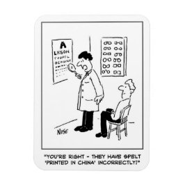 Imán Optician haciendo una prueba ocular