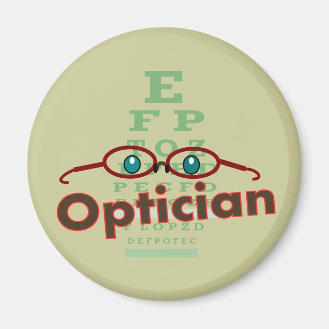 Imán Optician: Regalos de organigrama ocular (Frente)