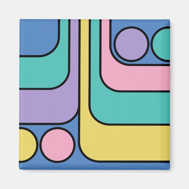 Imán Optimizar el diseño geométrico de estilo retro mod (Frente)