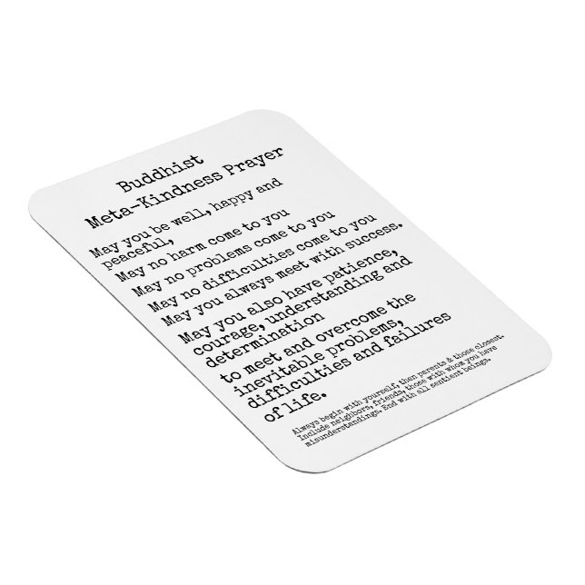 Imán Oración Budista Meta Kindness (Lado Derecho)