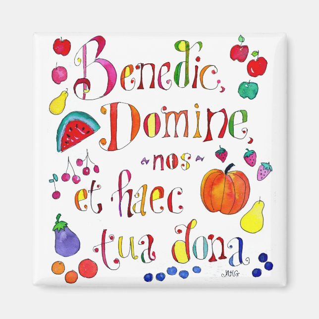 Imán Oración de Gratitud Latina - Benditos Somos El Señ (Frente)