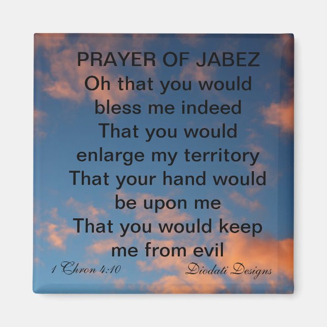 Imán Oración de Jabez Cloudy Sky Magnet (Frente)