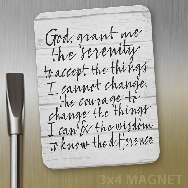 Imán Oración de la Serenidad - Bounce Caligrafía Script (fridge magnet - serenity prayer)