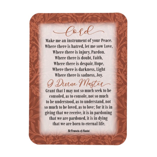 Imán Oración de paz - San Francisco de Asís (Vertical)