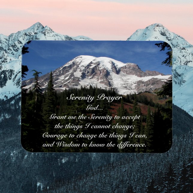 Imán Oración de Serenity Mount Rainier Foto (Mountains Background)