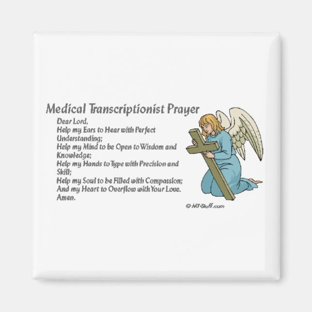 Imán Oración de transcripción médica (Frente)