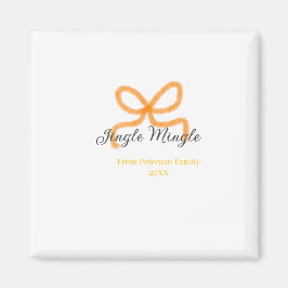 Imán Orange bow jingle Mingle retro boho family namdate