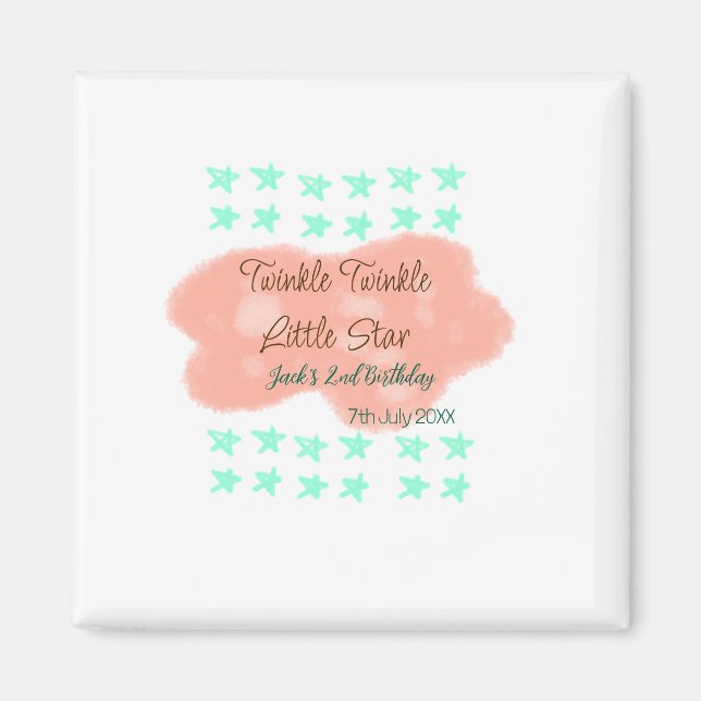 Imán Orange clouds twinkle twinkle little stars green  (Frente)