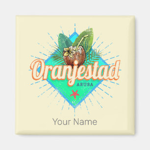 Imán Oranjestad Aruba Retro Vintage