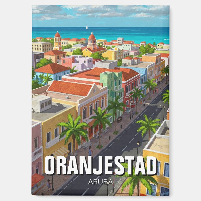 Imán Oranjestad Aruba Travel (Anverso)