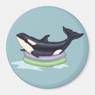 Imán Orca en la piscina