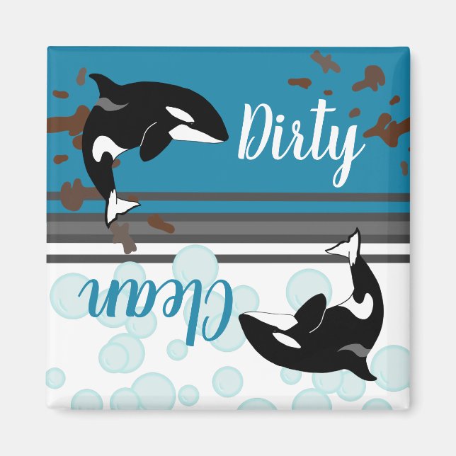 Imán Orca Killer Whale Dirty/Clean (Frente)