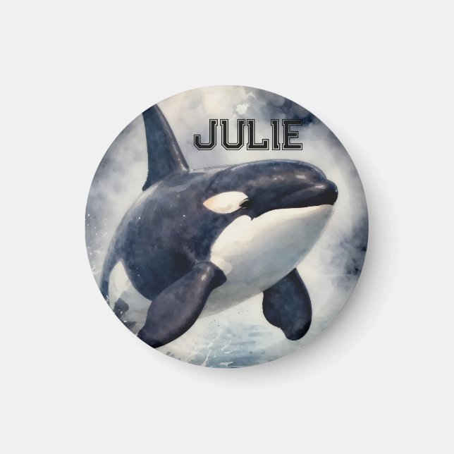 Imán Orca Olas tormentosas, Personalizado (Frente)