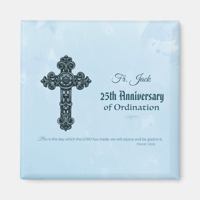 Imán Orden de Año de Aniversario y Nombre Personalizado (Frente)
