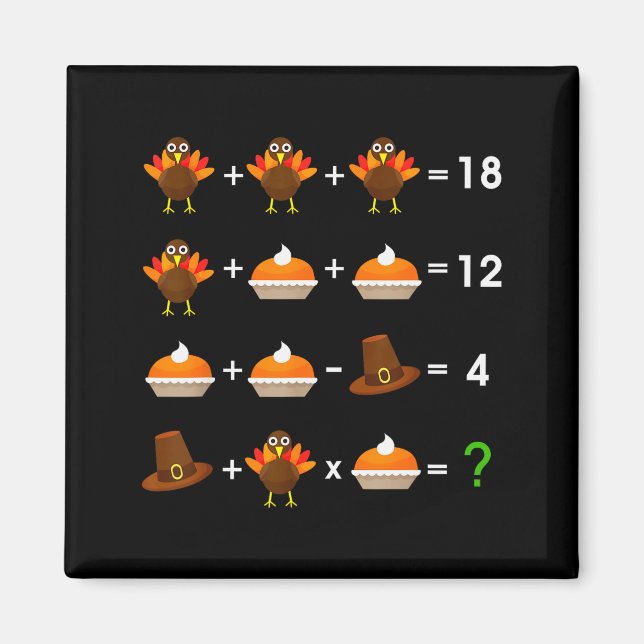 Imán Order Of Operations Thanksgiving Quiz Funny Math T (Frente)