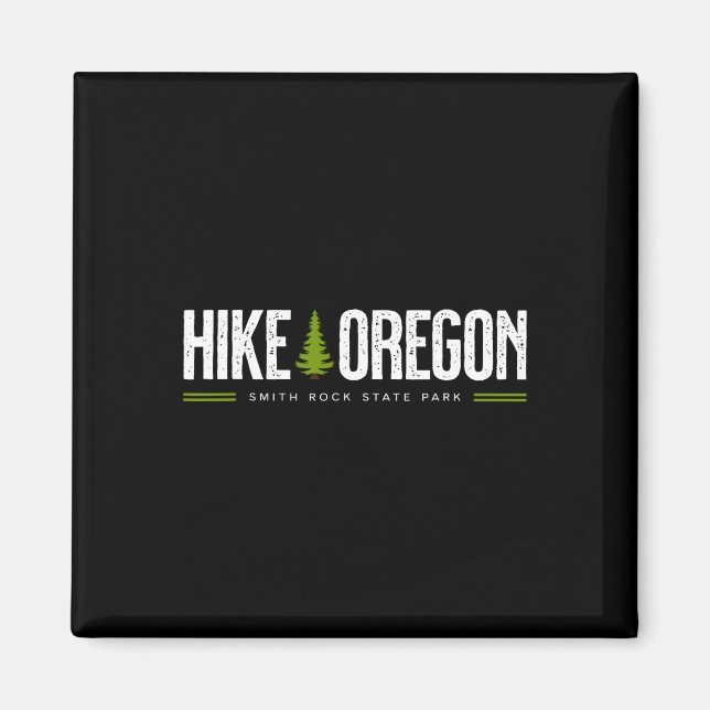 Imán Oregon Smith Rock State Park Hike Tree Retro Graph (Frente)