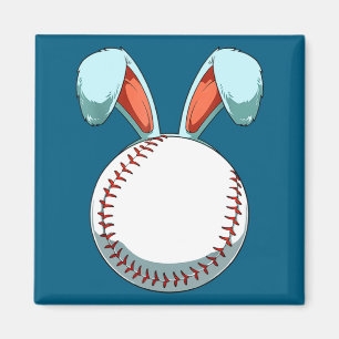 Imán Orejas de conejo de Pascua de béisbol Fa 