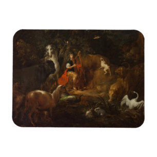 Imán Orfeo con los animales en un paisaje, antes de