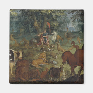 Imán Orfeo que encanta las bestias (aceite en el panel)