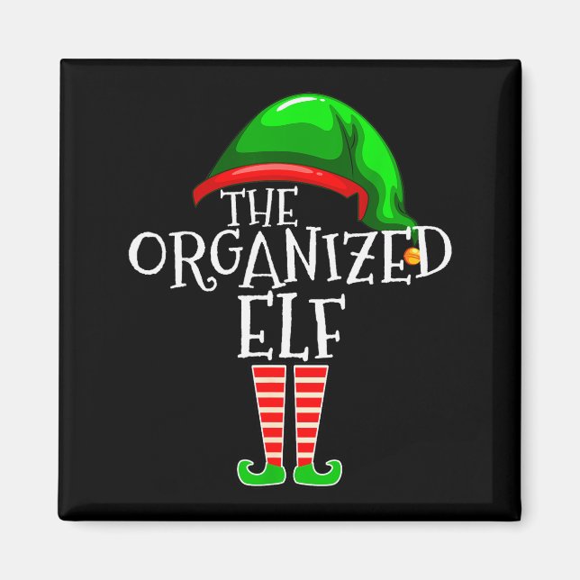 Imán Organized Elf Group Matching Family Christmas  (Frente)