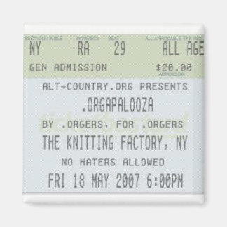 Imán .Orgapalooza - Ticket Magnet