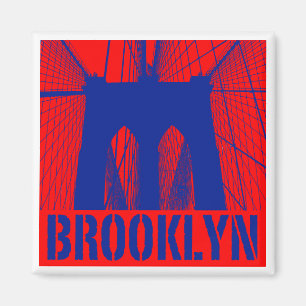 Imán Orgullo 2 de la silueta del puente de Brooklyn