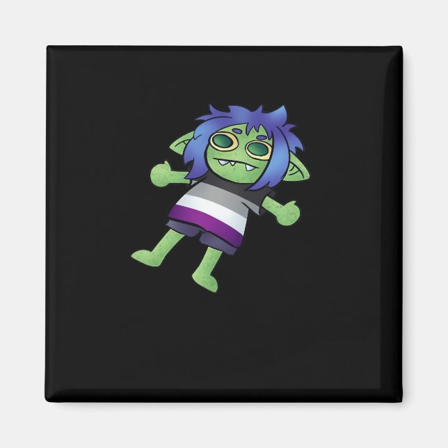 Imán Orgullo Agobiante Asexual Goblin Clásico (Frente)
