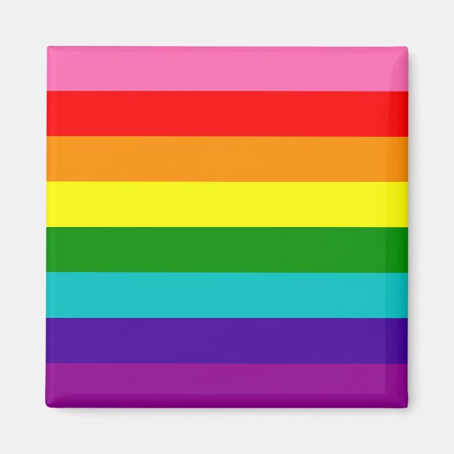 Imán Orgullo arco iris 8 retro (Frente)