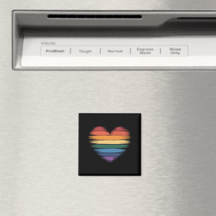 Imán Orgullo Arcoíris Estampado Corazón LGBT Orgullo Ga