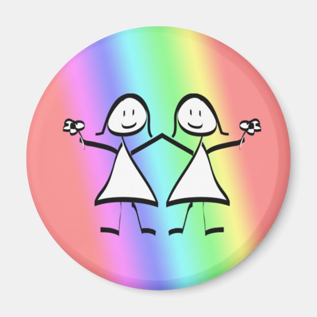 Imán Orgullo arcoiris Novias Lesbianas (Frente)