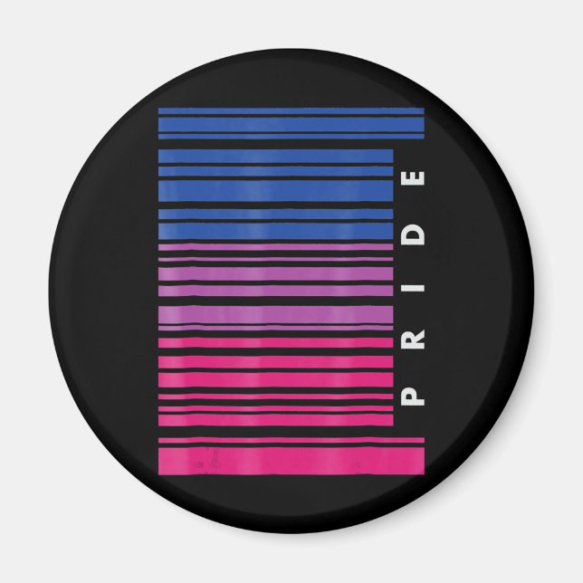 Imán Orgullo bisexual de código de barras Lgbt Gay Lesb (Frente)