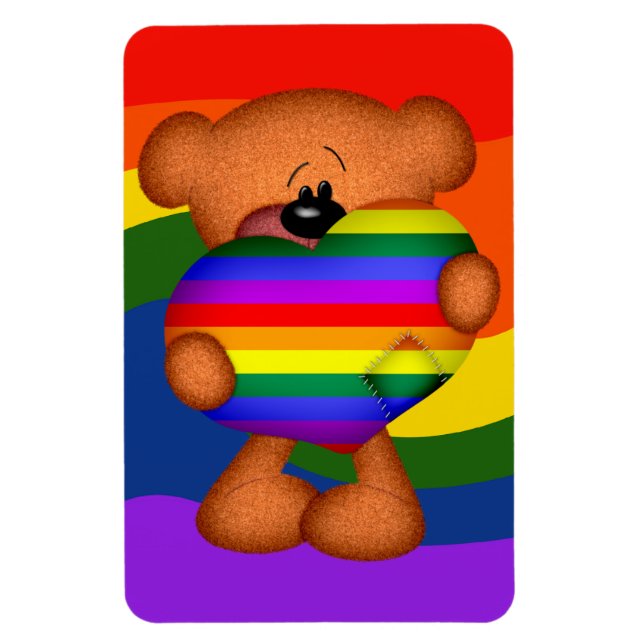 Imán Orgullo Corazón Teddy Oso (Vertical)