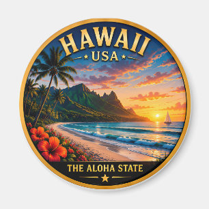Imán Orgullo costero de la isla de Hawaii Aloha