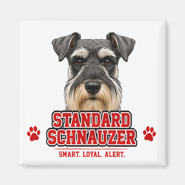 Imán 🐾 Orgullo de Amante de Schnauzer Estándar 🐾 (Frente)