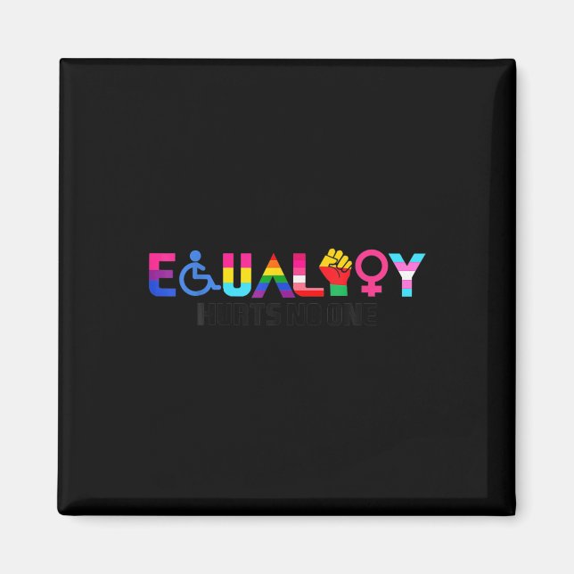 Imán Orgullo de Igualdad Arcoíris Lgbtq Feminista Disca (Frente)